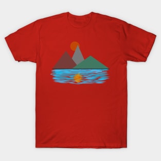 Summer Moon Lake Reflection T-Shirt